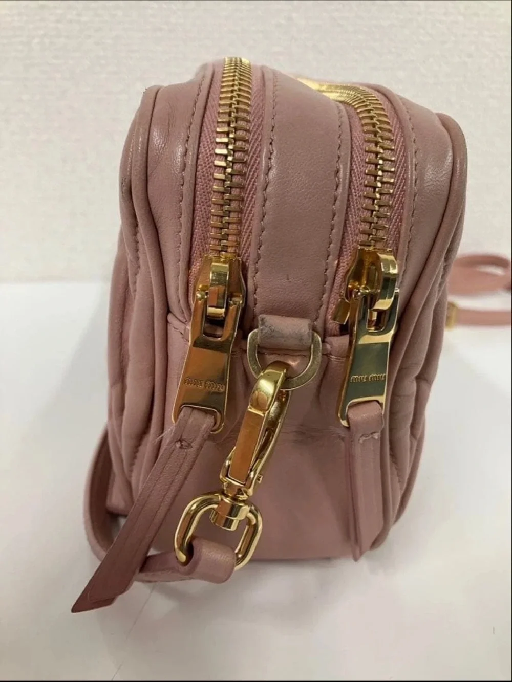 Miu Miu Pink Matelassé Leather Crossbody Bag